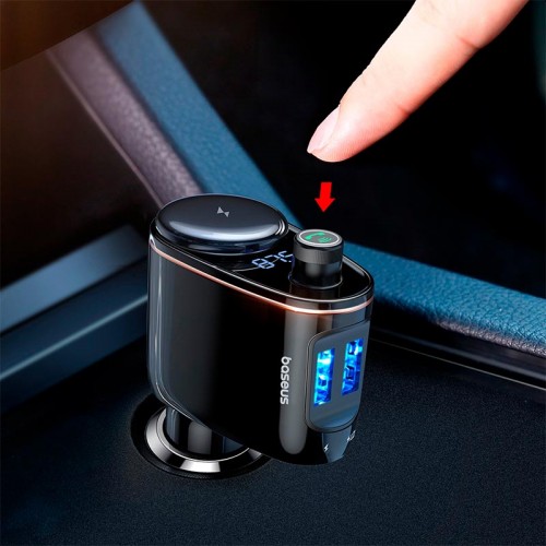 Адаптер автомобільний Baseus Car Bluetooth MP3 Player S-06 |3.4A, 100W| black