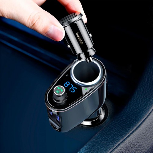 Адаптер автомобільний Baseus Car Bluetooth MP3 Player S-06 |3.4A, 100W| black