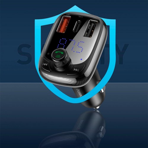 Адаптер автомобільний Baseus T Shaped Car Bluetooth MP3 Player S - 13 (PPS Fast Charger Edition) black