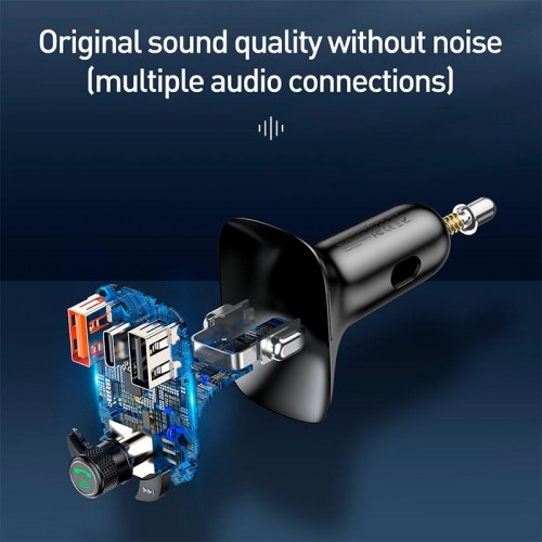 Адаптер автомобільний Baseus T Shaped Car Bluetooth MP3 Player S - 13 (PPS Fast Charger Edition) black