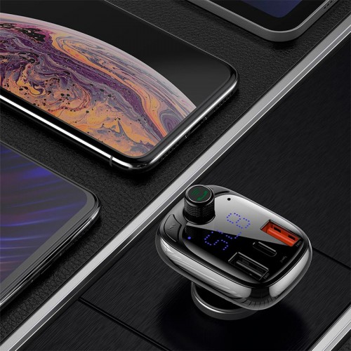 Адаптер автомобільний Baseus T Shaped Car Bluetooth MP3 Player S - 13 (PPS Fast Charger Edition) black