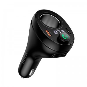 Адаптер автомобільний HOCO Star cigarette lighter car BT FM transmitter E88 |1USB/2Type-C/DC 120W, 35W/3A, PD/QC| black