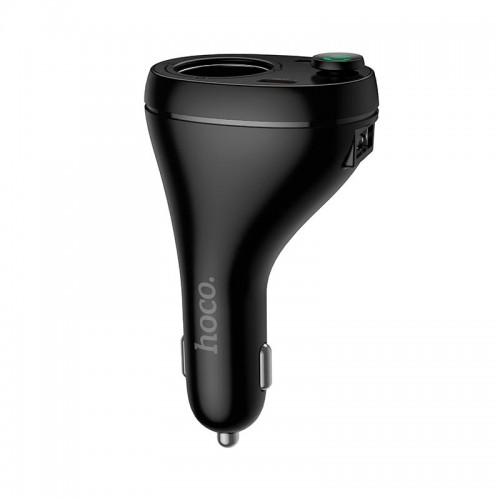 Адаптер автомобільний HOCO Star cigarette lighter car BT FM transmitter E88 |1USB/2Type-C/DC 120W, 35W/3A, PD/QC| black