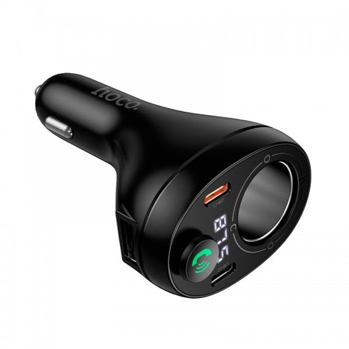 Адаптер автомобільний HOCO Star cigarette lighter car BT FM transmitter E88 |1USB/2Type-C/DC 120W, 35W/3A, PD/QC| black