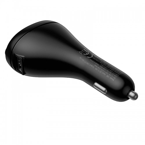 Адаптер автомобільний HOCO Star cigarette lighter car BT FM transmitter E88 |1USB/2Type-C/DC 120W, 35W/3A, PD/QC| black