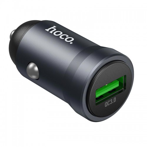 Адаптер автомобільний HOCO Energy single-port QC3.0 car charger Z62 |1USB, 18W/3A, QC| metal-grey