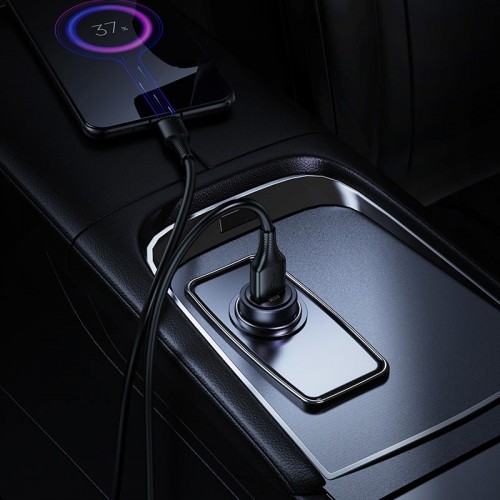 Адаптер автомобільний HOCO Micro USB cable Energy single-port QC3.0 car charger Z62 |1USB, 18W/3A, QC| metal-grey