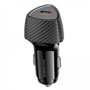 Адаптер автомобільний Borofone Solid single-port PD car charger BZ31B |1Type-C, 30W/3A, PD/QC| black