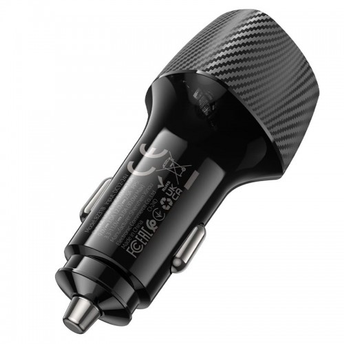 Адаптер автомобільний Borofone Solid single-port PD car charger BZ31B |1Type-C, 30W/3A, PD/QC| black