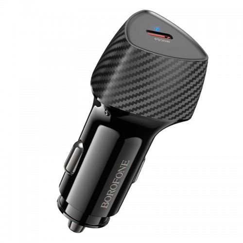 Адаптер автомобільний Borofone Solid single-port PD car charger BZ31B |1Type-C, 30W/3A, PD/QC| black