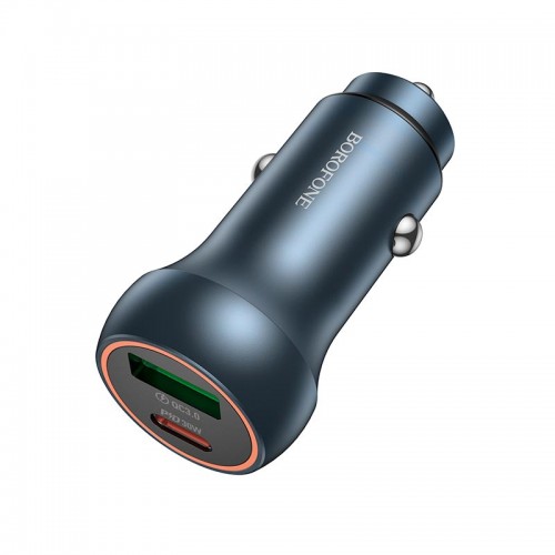 Адаптер автомобильный Borofone Fresh dual port PD car charger BZ32B |1Type-C/1USB, 48W/3A, PD/QC|