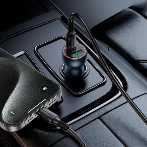 Адаптер автомобильный Borofone Fresh dual port PD car charger BZ32B |1Type-C/1USB, 48W/3A, PD/QC|