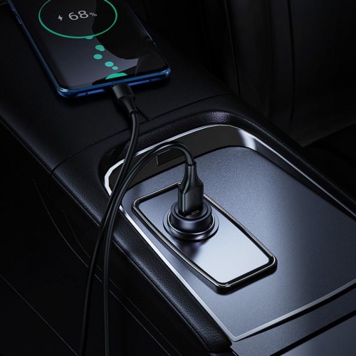 Адаптер автомобільний HOCO Energy single-port car charger Type-C set Z62 |1USB, 18W/3A, QC| grey