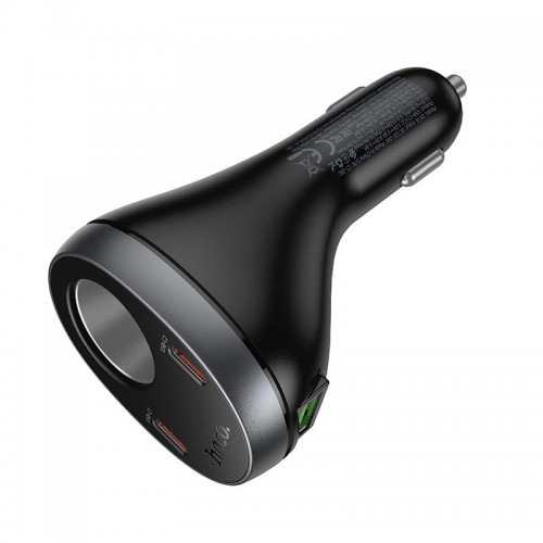 Адаптер автомобільний HOCO Correct cigarette lighter car charger Z61A |2Type-C/1USB/1DC, 60W, PD/QC| black