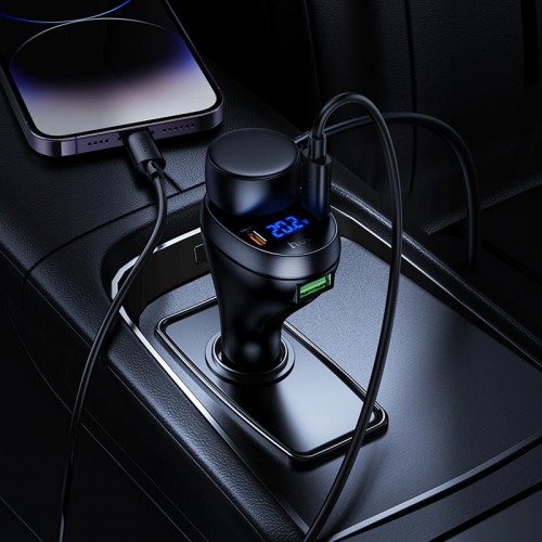 Адаптер автомобільний HOCO Correct cigarette lighter car charger Z61A |2Type-C/1USB/1DC, 60W, PD/QC| black