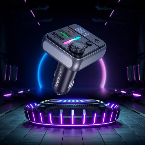Автомобільний адаптер BOROFONE Ascenso car BT FM transmitter BC50 |2USB/1Type-C, PD/QC, 38W/3A, BT5.4| black
