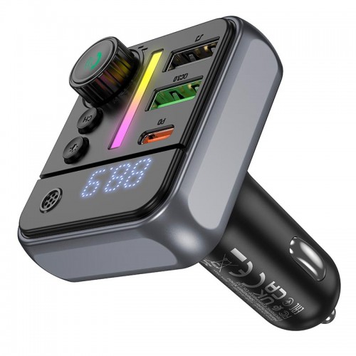 Автомобільний адаптер BOROFONE Ascenso car BT FM transmitter BC50 |2USB/1Type-C, PD/QC, 38W/3A, BT5.4| black