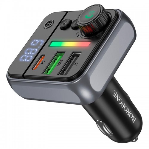 Автомобільний адаптер BOROFONE Ascenso car BT FM transmitter BC50 |2USB/1Type-C, PD/QC, 38W/3A, BT5.4| black