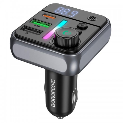 Автомобільний адаптер BOROFONE Ascenso car BT FM transmitter BC50 |2USB/1Type-C, PD/QC, 38W/3A, BT5.4| black