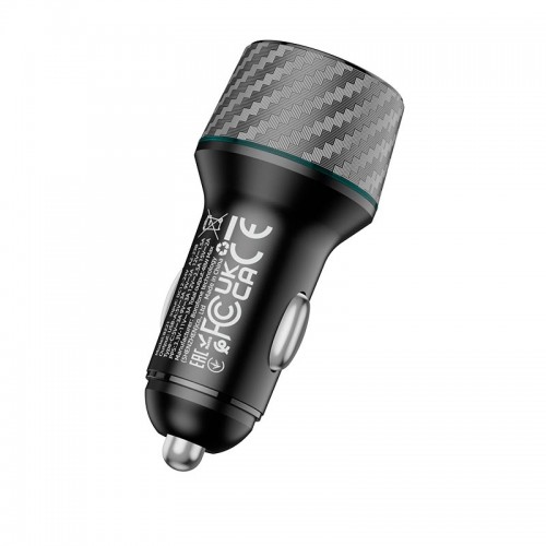 Адаптер автомобильный BOROFONE Brilliant dual port car charger BZ21 |1USB/1Type-C, 48W/3A, PD/QC|