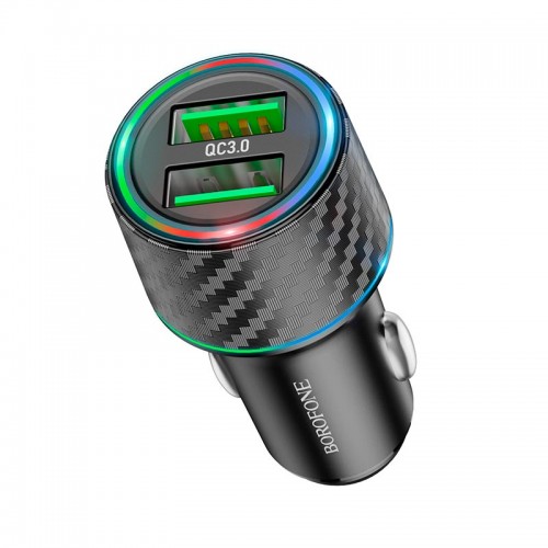 Адаптер автомобильный BOROFONE Brilliant dual port car charger BZ21A |2USB, 36W/3A, QC|