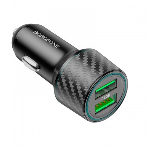 Адаптер автомобильный BOROFONE Brilliant dual port car charger BZ21A |2USB, 36W/3A, QC|