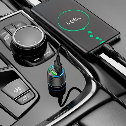 Адаптер автомобильный BOROFONE Brilliant dual port car charger BZ21A |2USB, 36W/3A, QC|