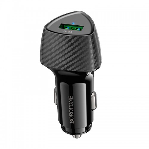 Адаптер автомобильный BOROFONE Solid single-port car charger BZ31 |1USB, 18W/3A, QC|
