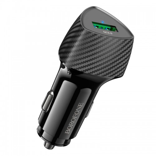 Адаптер автомобильный BOROFONE Solid single-port car charger BZ31 |1USB, 18W/3A, QC|