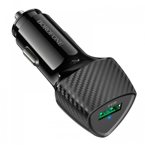 Адаптер автомобильный BOROFONE Solid single-port car charger BZ31 |1USB, 18W/3A, QC|