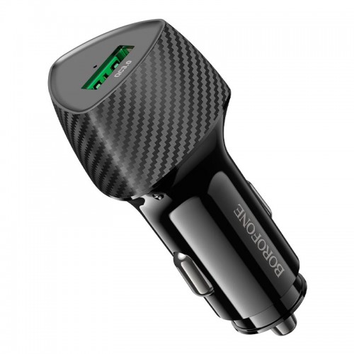 Адаптер автомобильный BOROFONE Solid single-port car charger BZ31 |1USB, 18W/3A, QC|