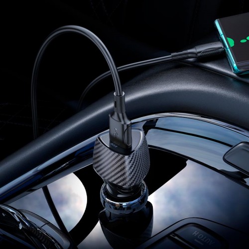 Адаптер автомобильный BOROFONE Solid single-port car charger BZ31 |1USB, 18W/3A, QC|