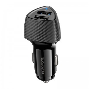 Адаптер автомобільний BOROFONE Solid dual-port car charger BZ31A |2USB, 17W/3.4A Max| black
