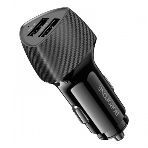 Адаптер автомобільний BOROFONE Solid dual-port car charger BZ31A |2USB, 17W/3.4A Max| black