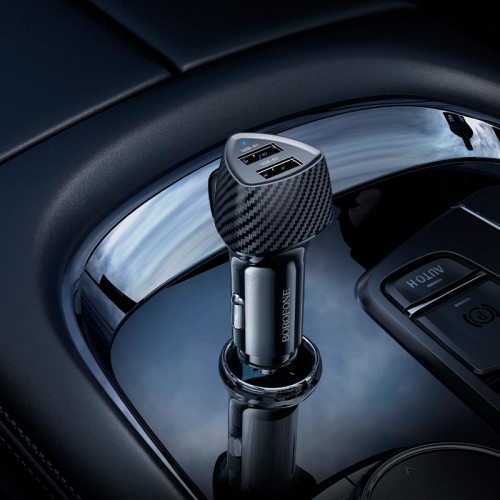 Адаптер автомобільний BOROFONE Solid dual-port car charger BZ31A |2USB, 17W/3.4A Max| black