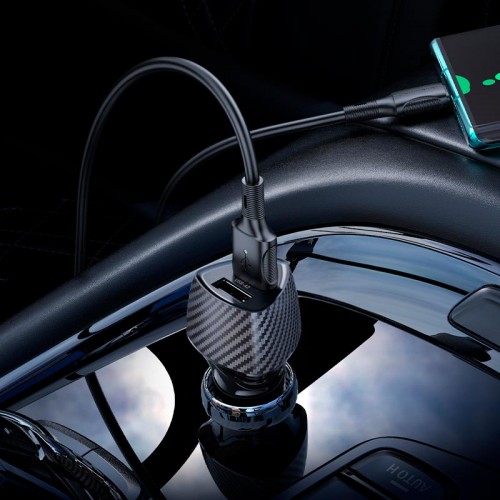 Адаптер автомобільний BOROFONE Solid dual-port car charger BZ31A |2USB, 17W/3.4A Max| black