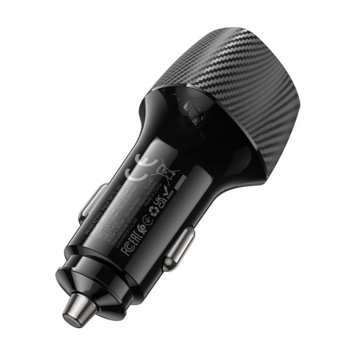 Адаптер автомобильный BOROFONE Solid car charger BZ31D |2Type-C, 60W/3A, PD/QC|