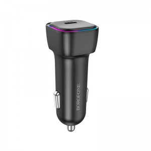 Адаптер автомобільний BOROFONE Trophie single port car charger BZ28 |1Type-C, 30W/3A, PD/QC| black
