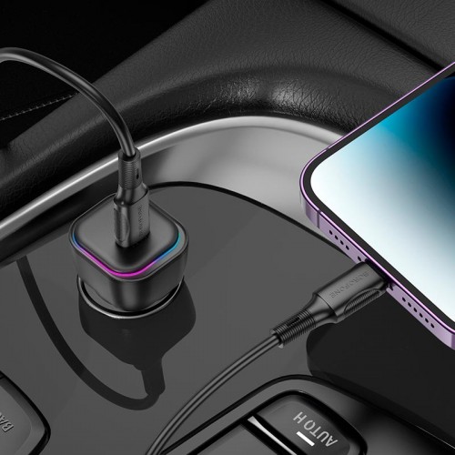 Адаптер автомобильный BOROFONE Trophie single port car charger BZ28 |1Type-C, 30W/3A, PD/QC|