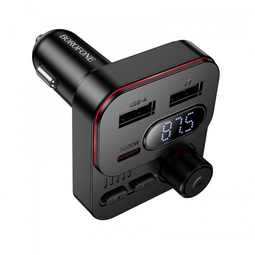 Автомобільний адаптер BOROFONE Ocean car BT FM transmitter BC61 |2USB/1Type-C, 45W/3A, PD/QC| black