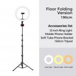 Тримач з кільцевим освітленням JOYROOM Fill light live holder JR-ZS228 AKL03 |12", 2A, 2700-5700K| black