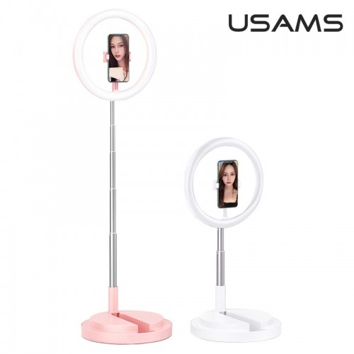 Тримач з кільцевим освітленням USAMS Stretchable foldable holder fill light US-ZB120 |168cm| pink