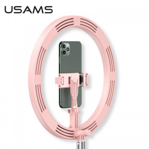 Тримач з кільцевим освітленням USAMS Stretchable foldable holder fill light US-ZB120 |168cm| pink