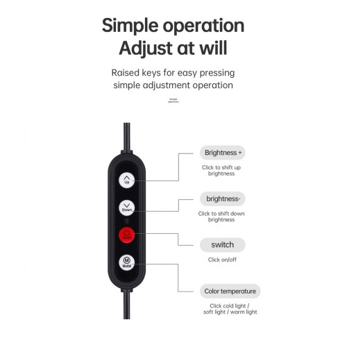 Тримач з кільцевим освітленням JOYROOM Touch Selfie Ring Light JR-ZS228 AKL01 |10", 2A, 2700-5700K| black