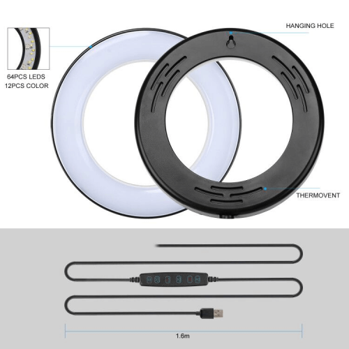 Тримач з кільцевим освітленням Bluetooth 6" RGB100 (Kit1) |45cm Stand, USB Powered, 2800-5800K| black