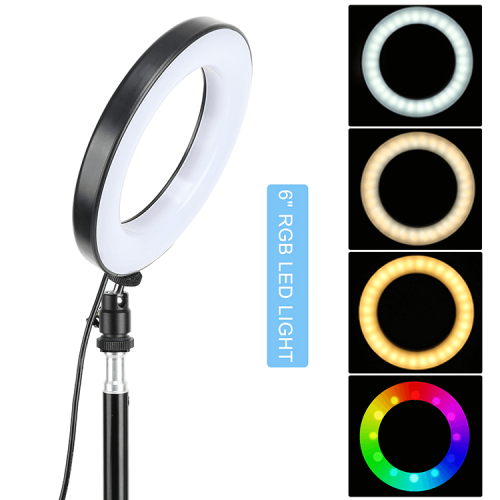 Тримач з кільцевим освітленням Bluetooth 6" RGB100 (Kit1) |45cm Stand, USB Powered, 2800-5800K| black