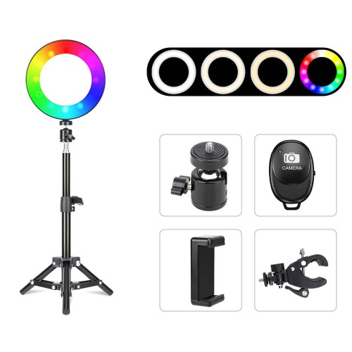 Тримач з кільцевим освітленням Bluetooth 6" RGB100 (Kit1) |45cm Stand, USB Powered, 2800-5800K| black