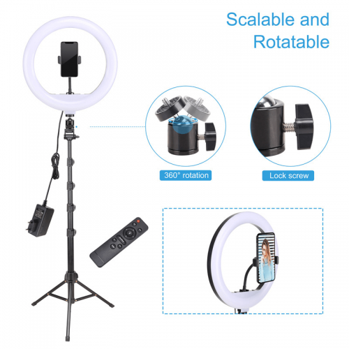 Тримач з кільцевим освітленням Bluetooth 12 " YQ-320A light set (Kit2) |170cm Stand, Plug Powered, 3000-6500K| black