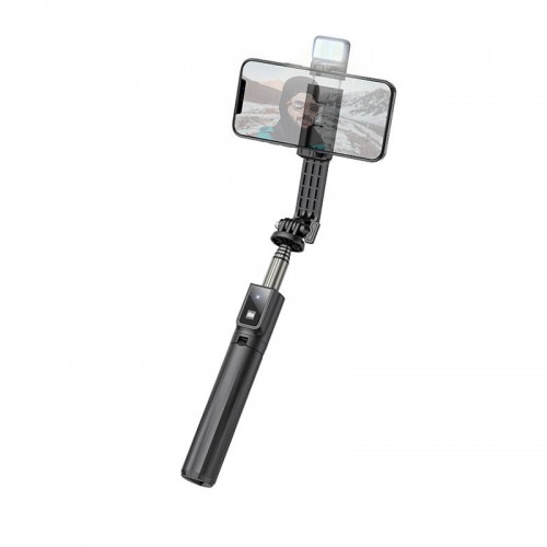 Селфі-монопод HOCO Treasure aluminum alloy fill light Gimbal version live broadcast support K15 |Bluetooth| black