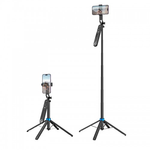 Селфі-монопод HOCO Handy aluminum alloy anti-shake live broadcast holder K22 |L 1.75m, BT| black